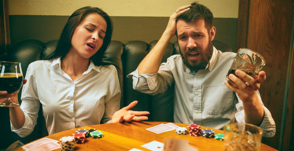A young couple suffering from gambling addiction are in serious debt; call us if you're suffering from this addiction. 