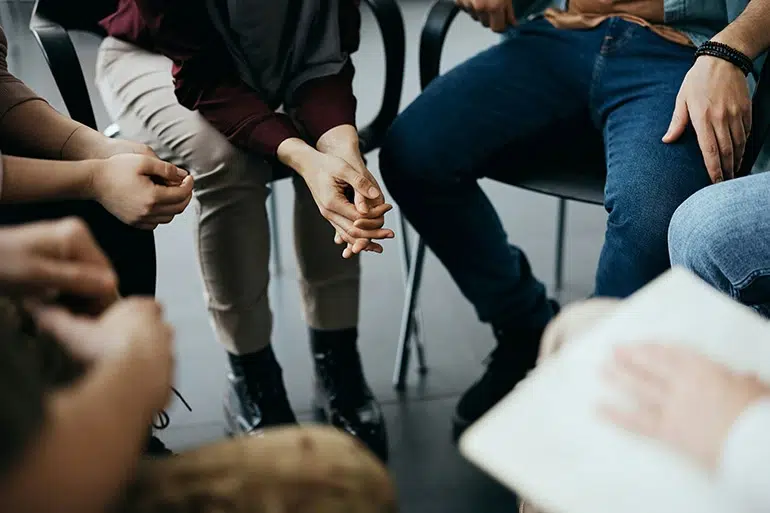 People participate in inpatient treatment.