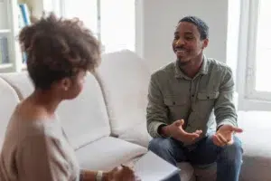 A person participates in Moral Reconation Therapy.